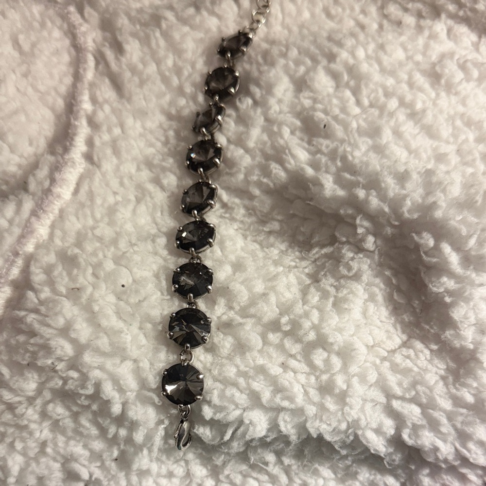 Stella & Dot Silver and Black Crystal Bracelet - Picture 3 of 13